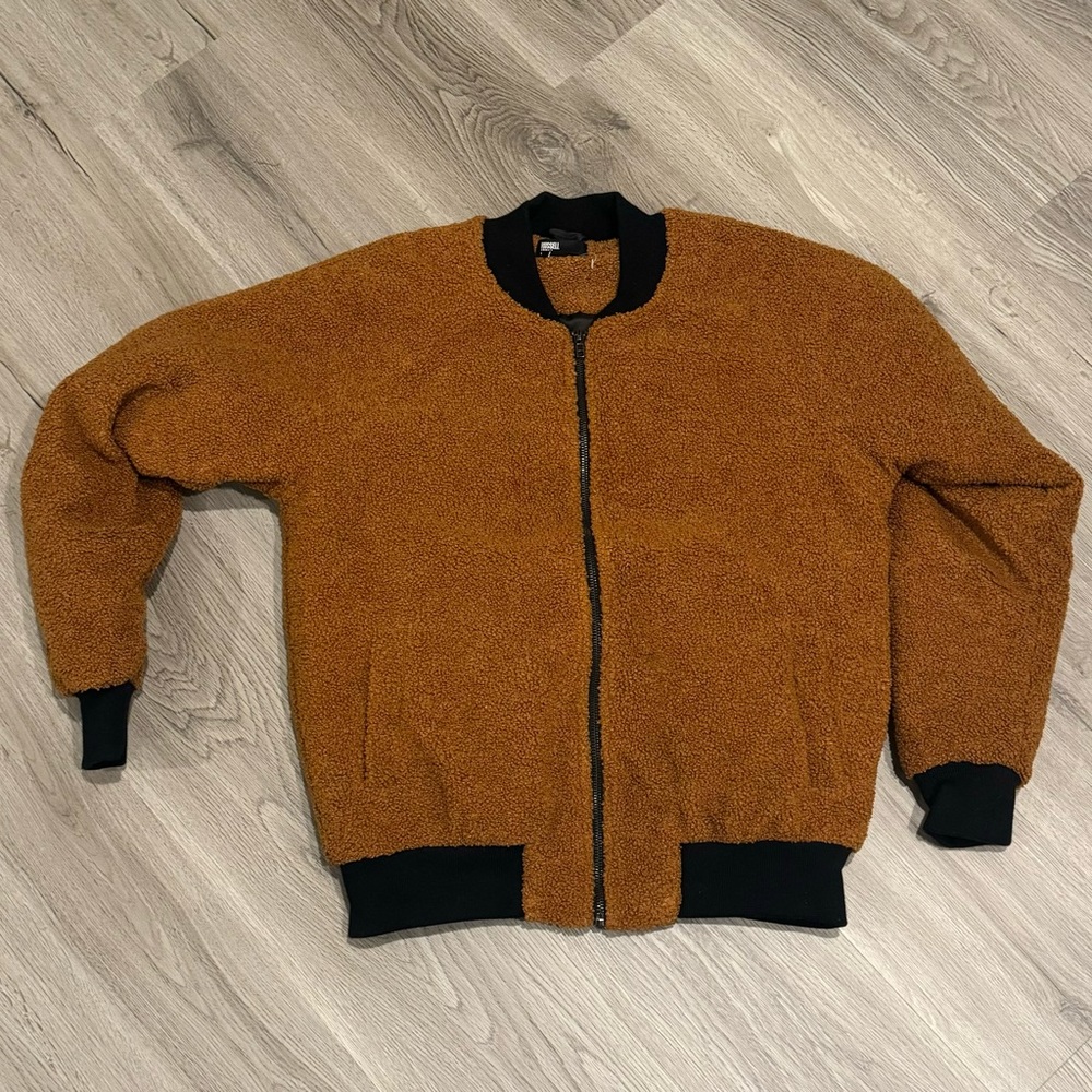 Russell Park Furry Bomber Jacket for men and women, Unisex jacket, Size S